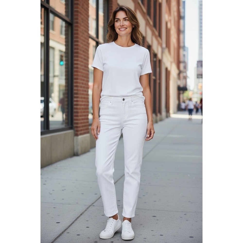 Banana‎ Republic Women's Skinny Jeans White Stretch Mid Rise Denim Size 28
